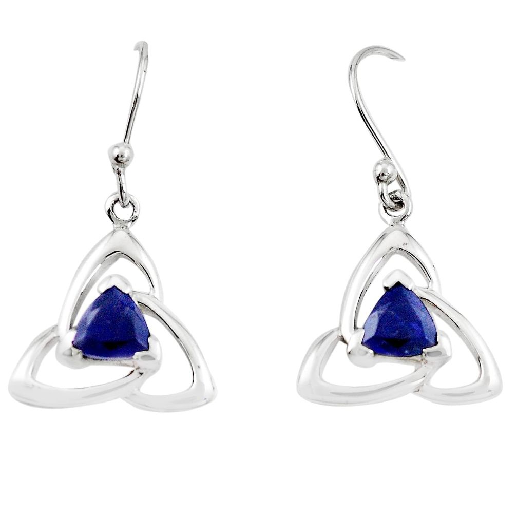 925 sterling silver natural blue iolite dangle earrings jewelry m74838