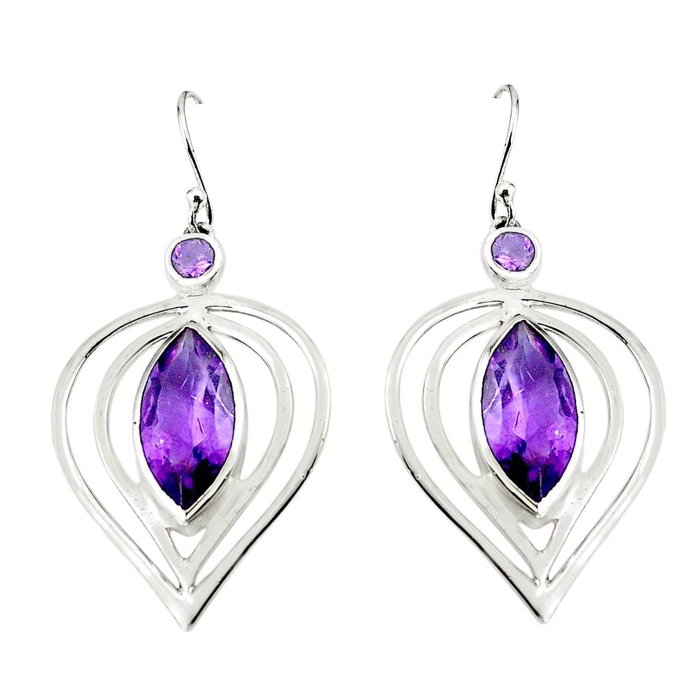 925 sterling silver natural purple amethyst dangle earrings jewelry m75831