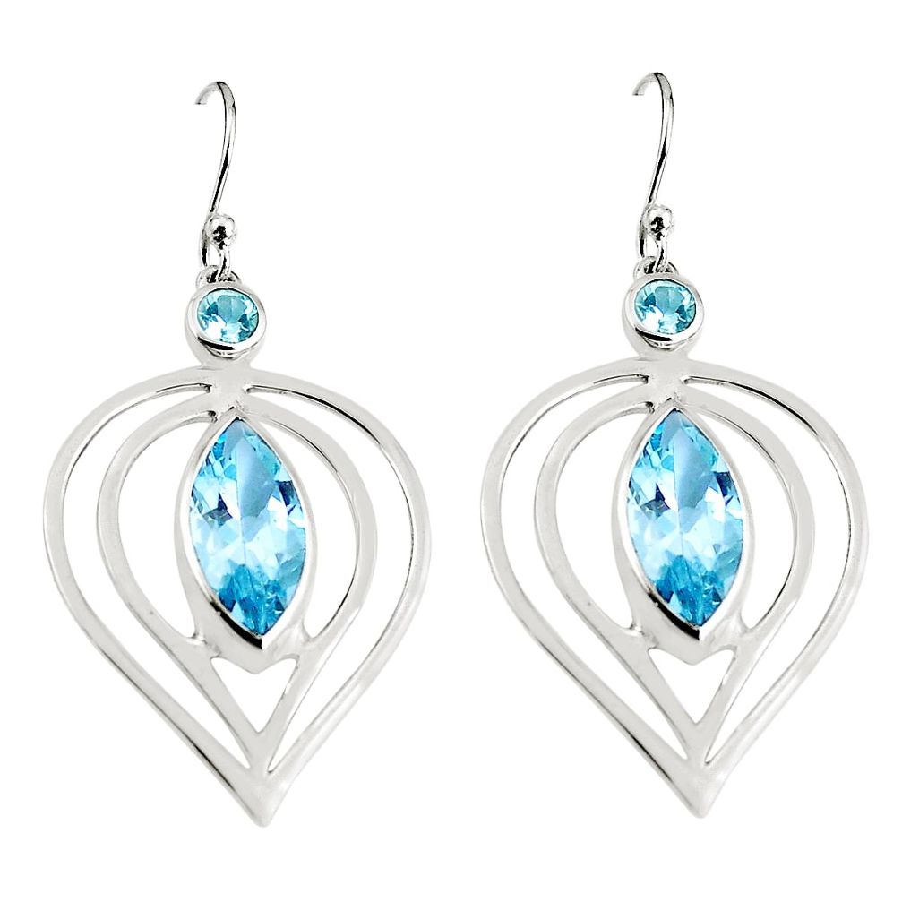 925 sterling silver natural blue topaz dangle earrings jewelry m75837