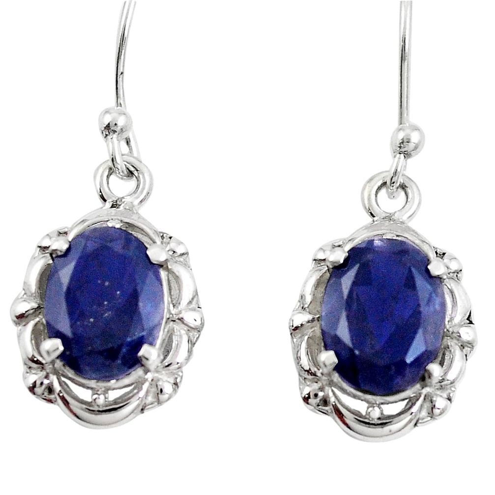 Natural blue iolite 925 sterling silver earrings jewelry m75860
