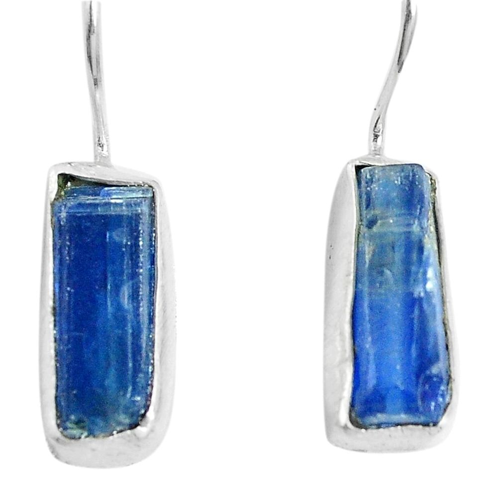 Natural blue kyanite rough 925 sterling silver dangle earrings m78300