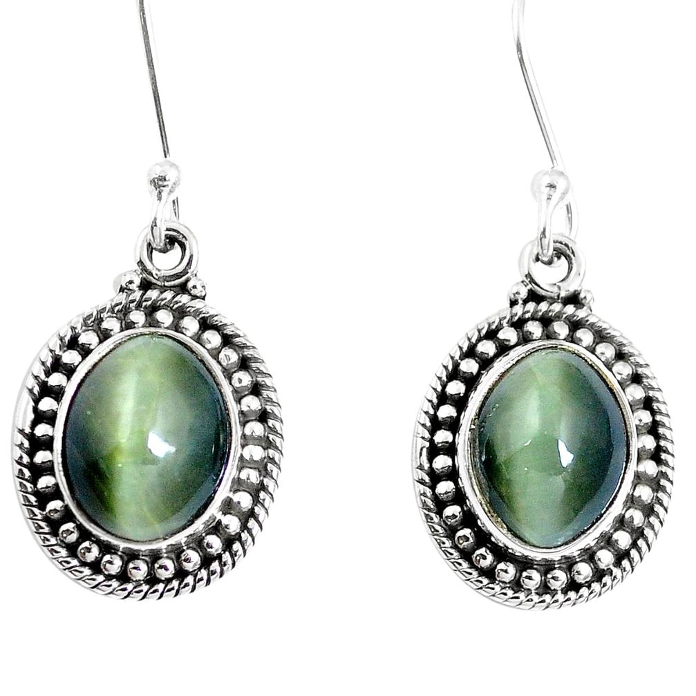 925 sterling silver green cats eye dangle earrings jewelry m78477