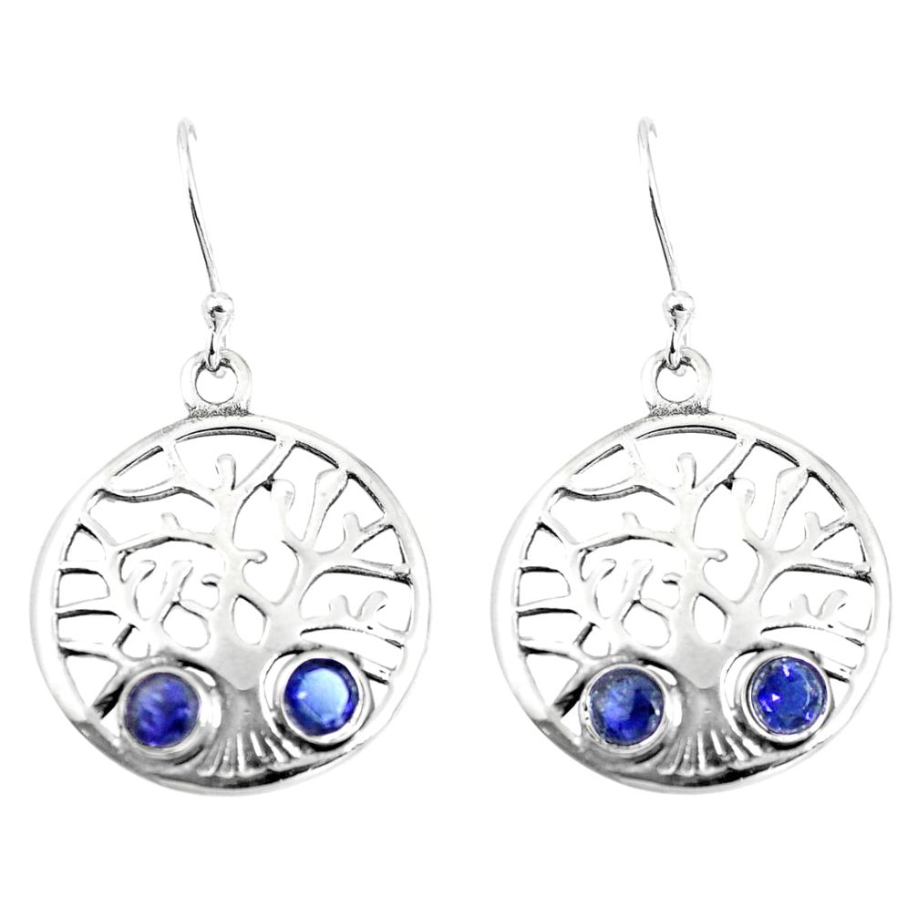925 sterling silver natural blue iolite tree of life earrings jewelry m81524