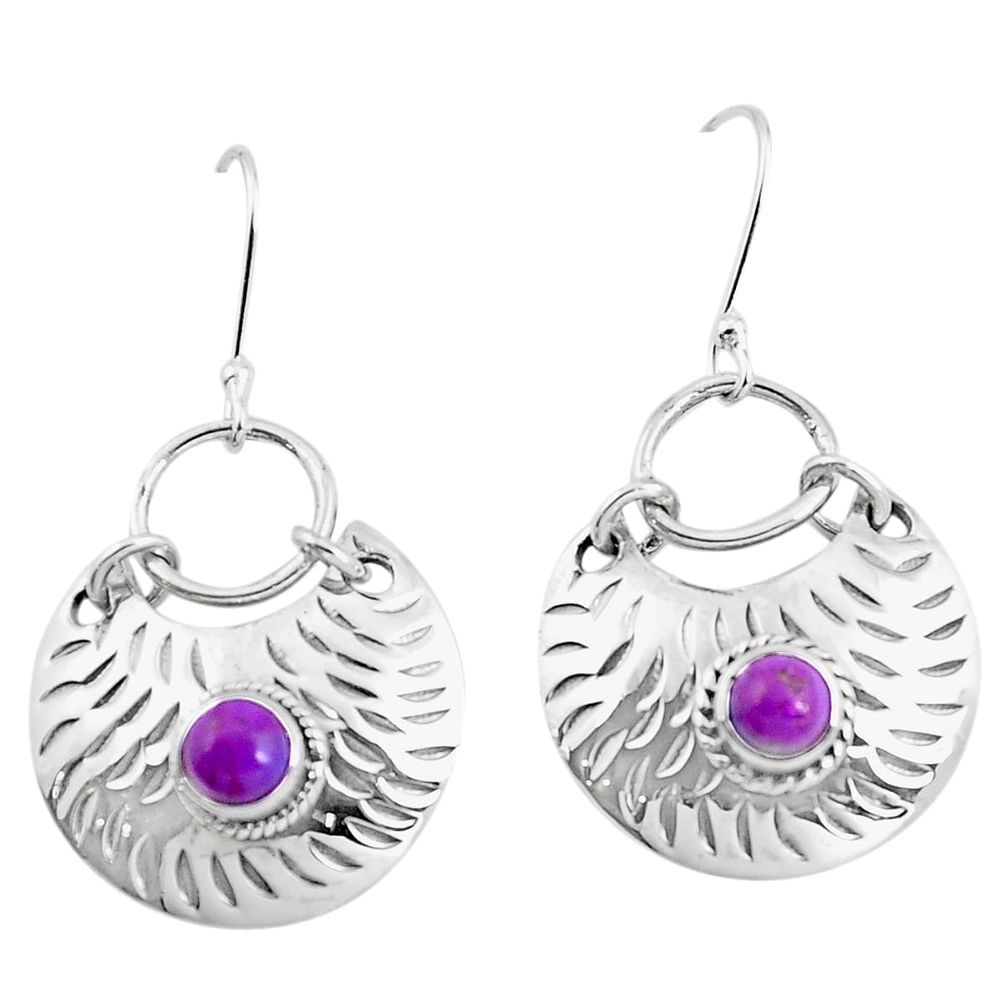 925 sterling silver purple copper turquoise dangle earrings jewelry m81568