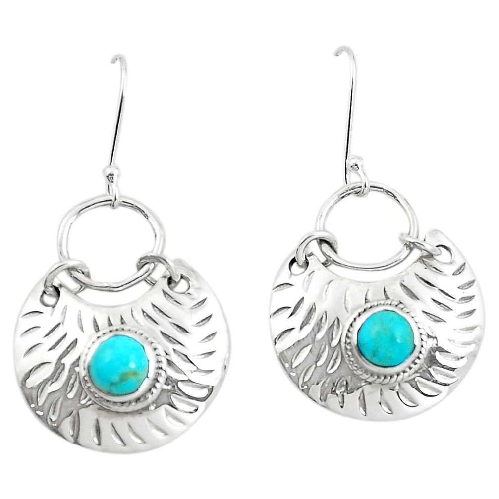 925 sterling silver blue sleeping beauty turquoise dangle earrings m81571