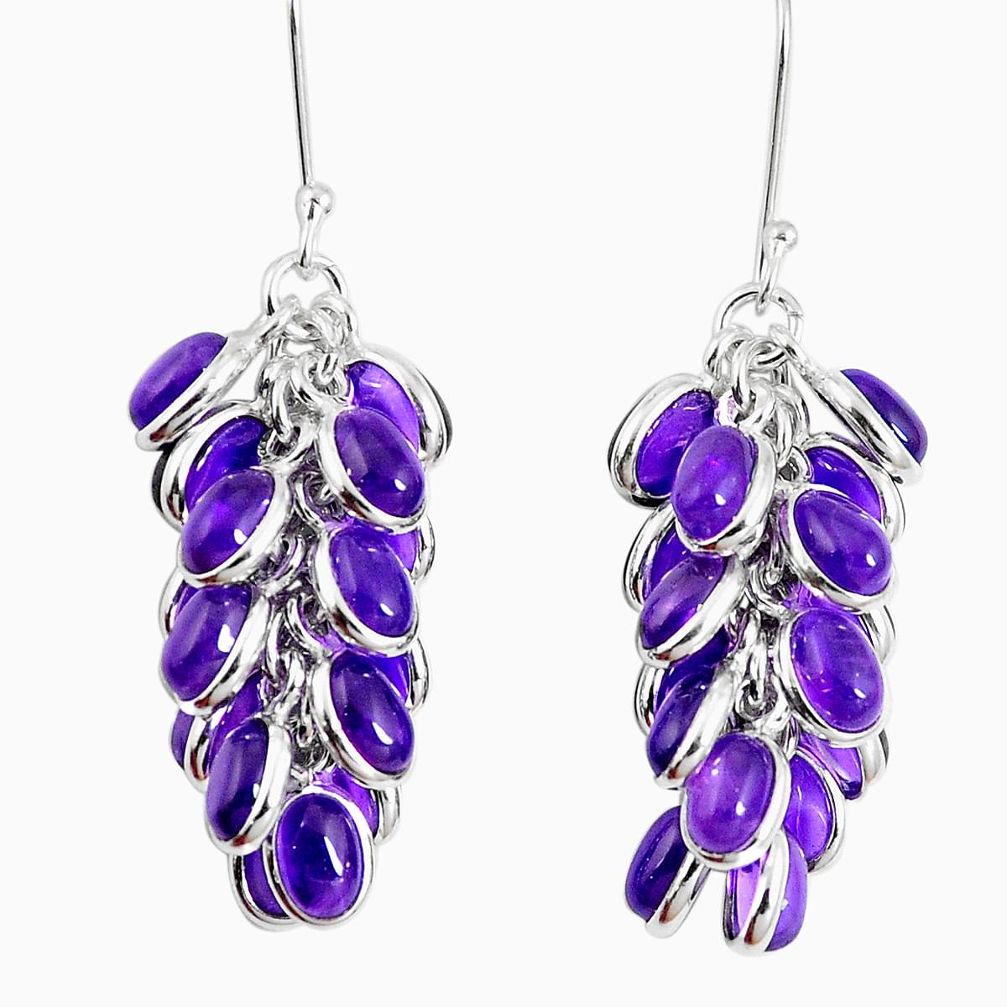 Natural purple amethyst 925 sterling silver chandelier earrings m81889