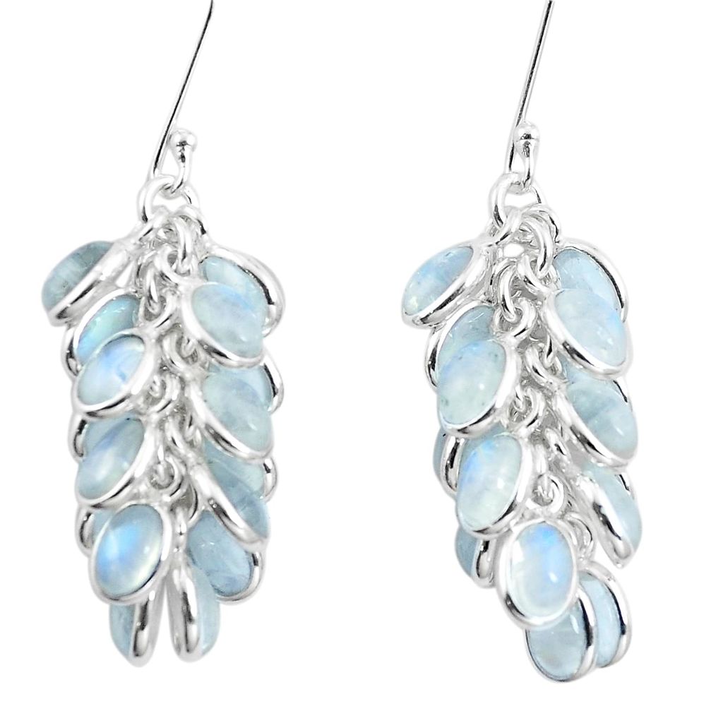 Natural rainbow moonstone 925 sterling silver chandelier earrings m81896