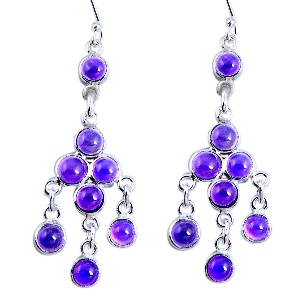 Natural purple amethyst 925 sterling silver chandelier earrings m81934