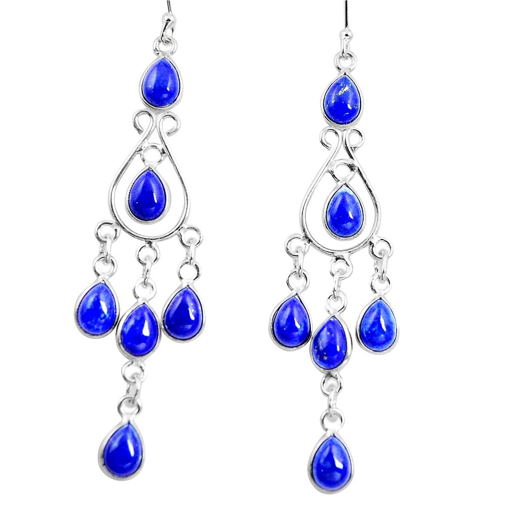 925 sterling silver natural blue lapis lazuli chandelier earrings m81969