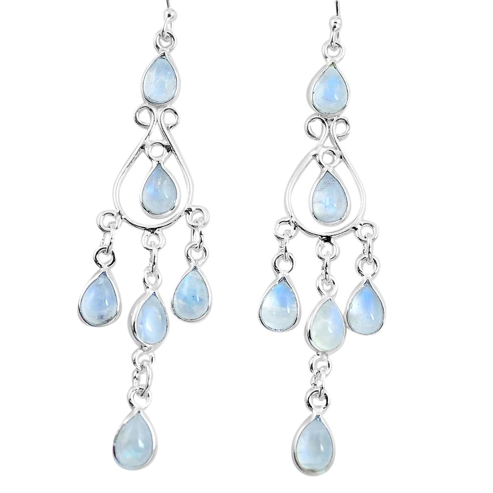 925 silver natural rainbow moonstone chandelier earrings jewelry m81980