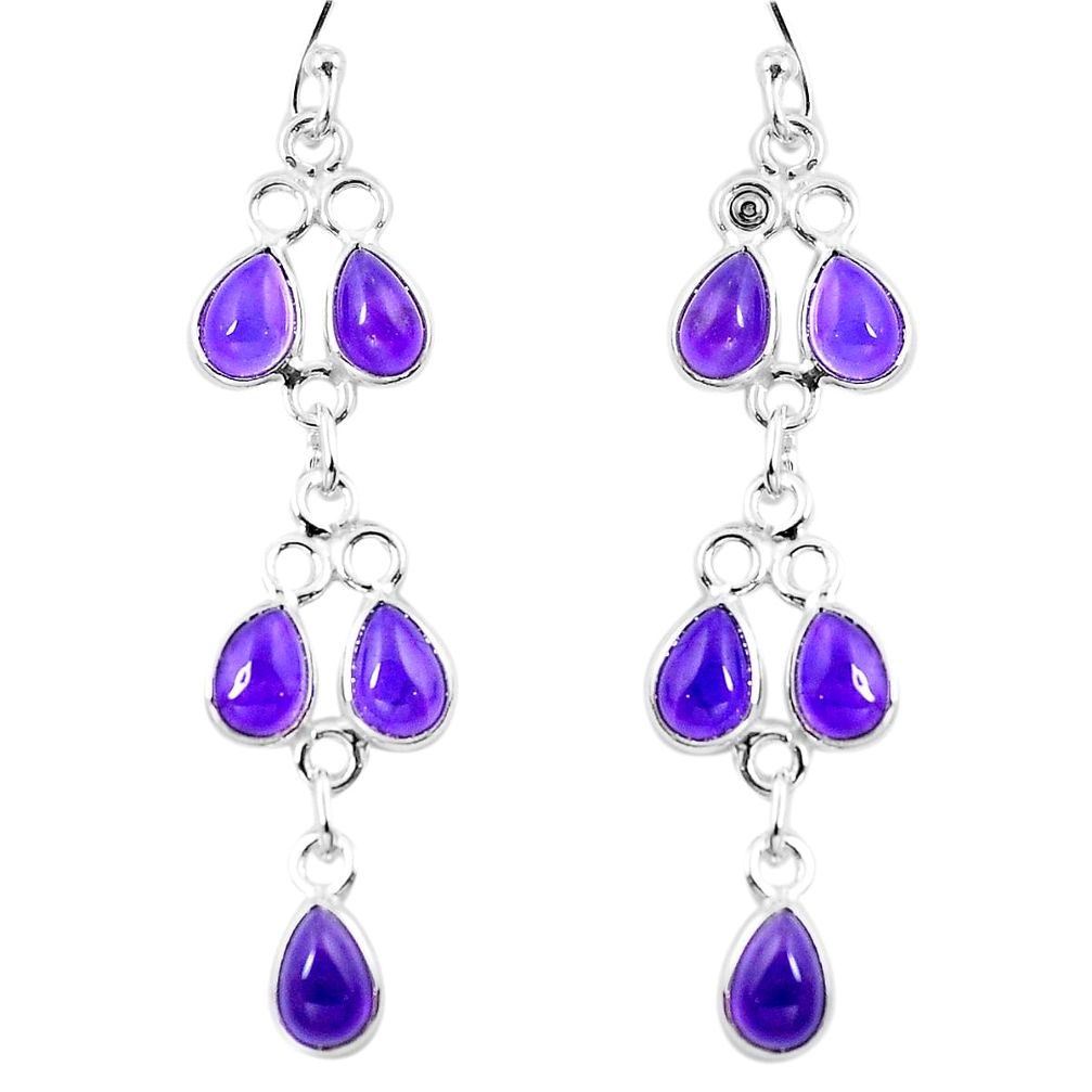 925 sterling silver natural purple amethyst chandelier earrings m81985