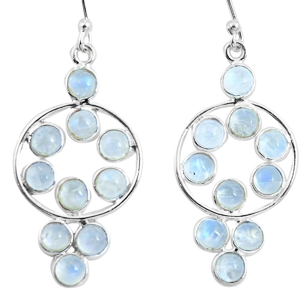 Natural rainbow moonstone 925 sterling silver chandelier earrings m81993