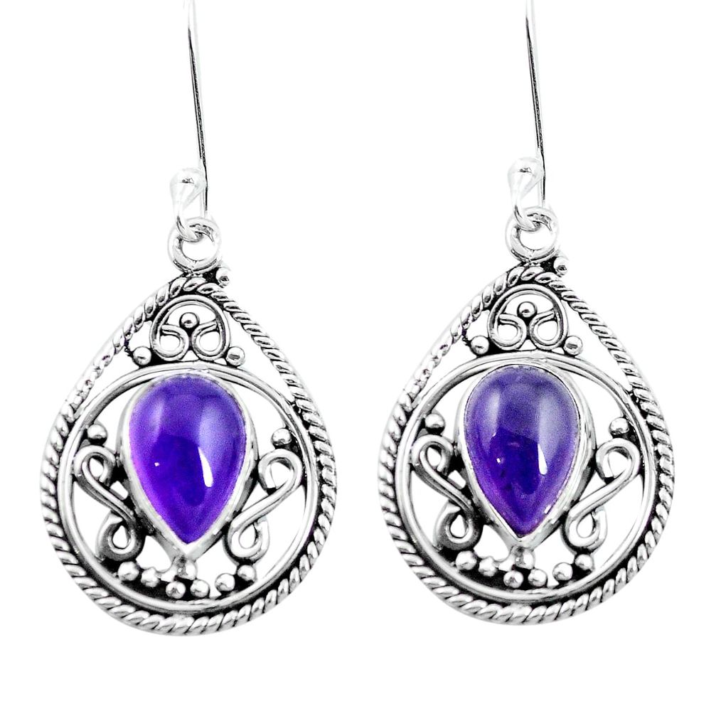 925 sterling silver natural purple amethyst earrings jewelry m82359