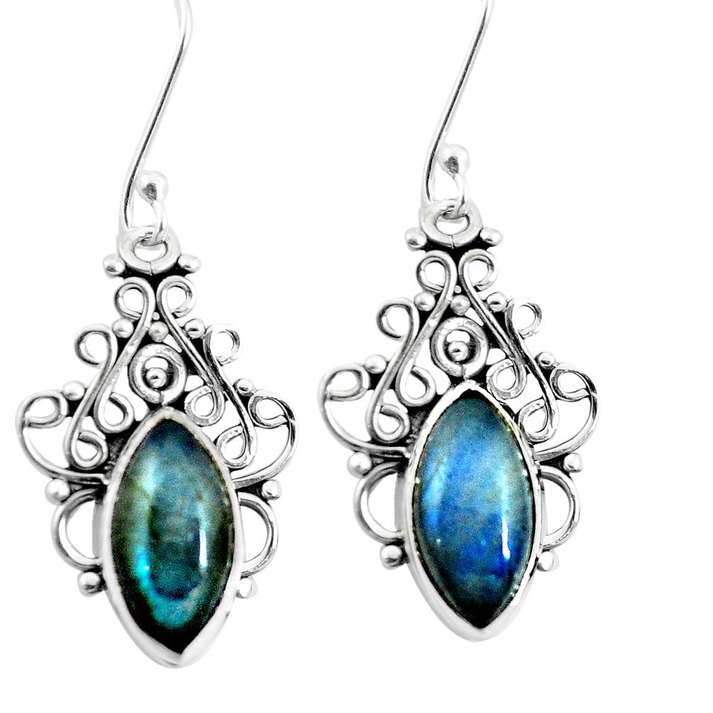 Natural blue labradorite 925 sterling silver dangle earrings jewelry m82727