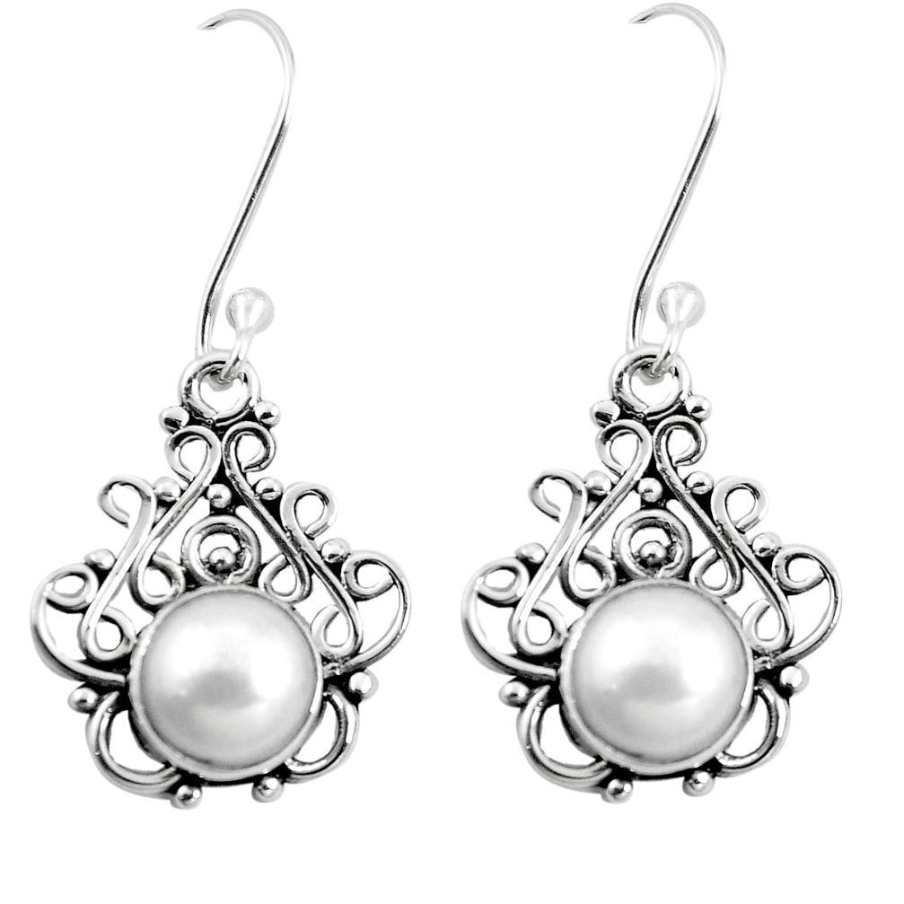 925 sterling silver natural white pearl dangle earrings jewelry m82739