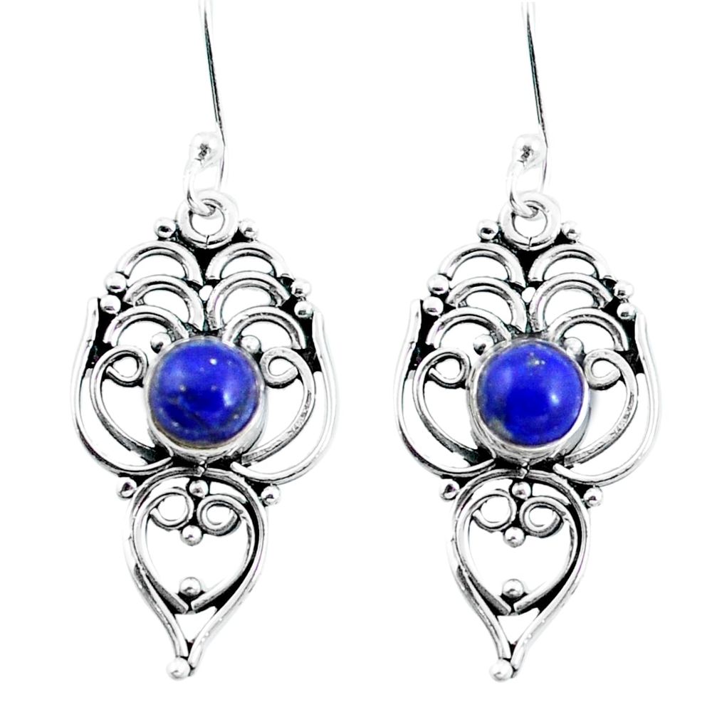 Natural blue lapis lazuli 925 sterling silver earrings jewelry m82765