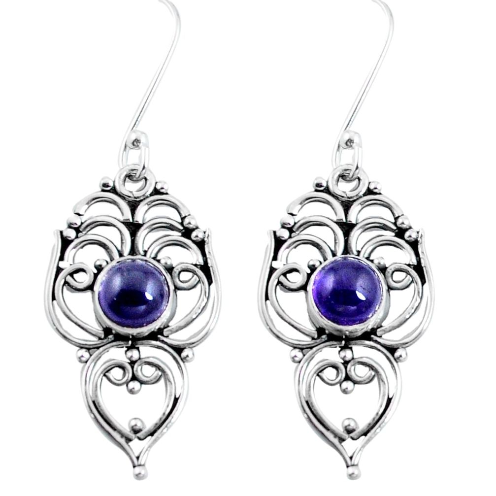 Natural purple amethyst 925 sterling silver earrings jewelry m82766