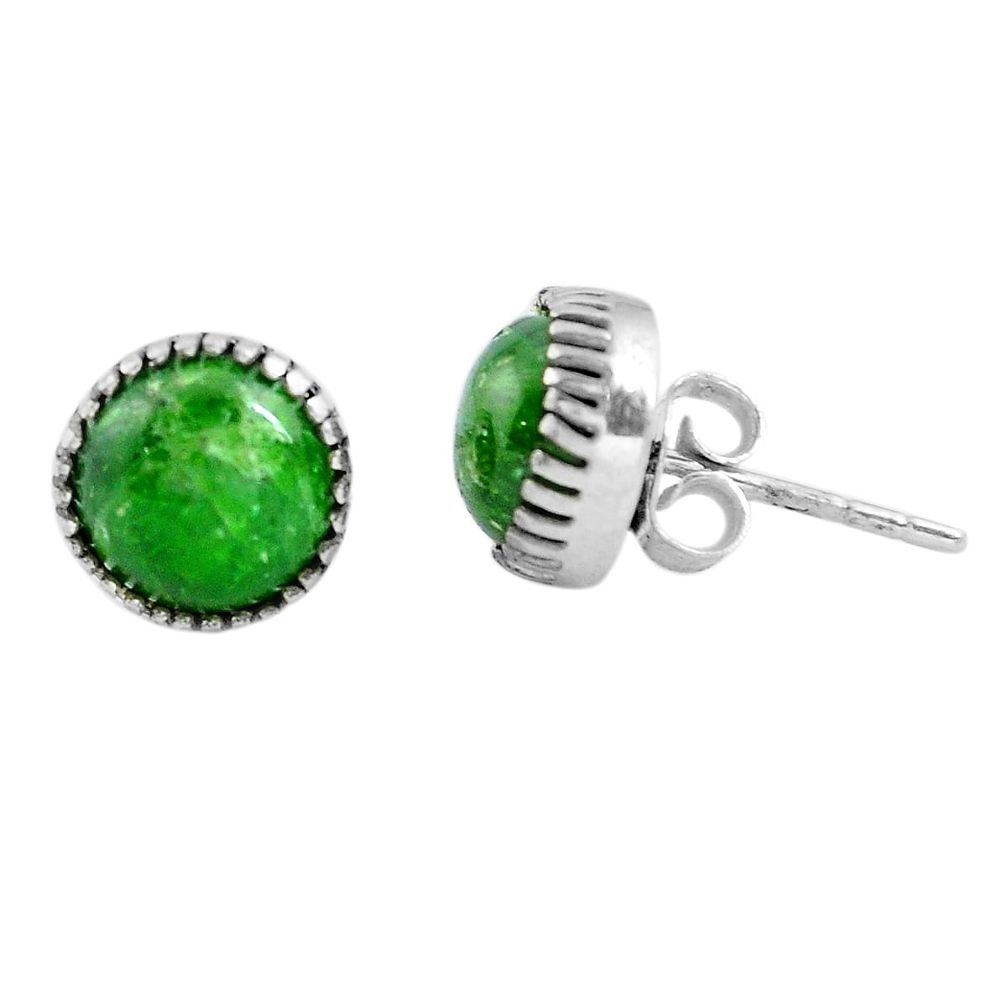 Natural green chrome diopside 925 sterling silver stud earrings m83801