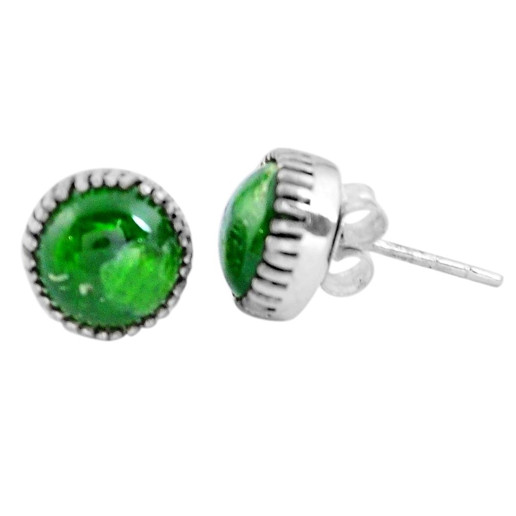 Natural green chrome diopside 925 sterling silver stud earrings m83802