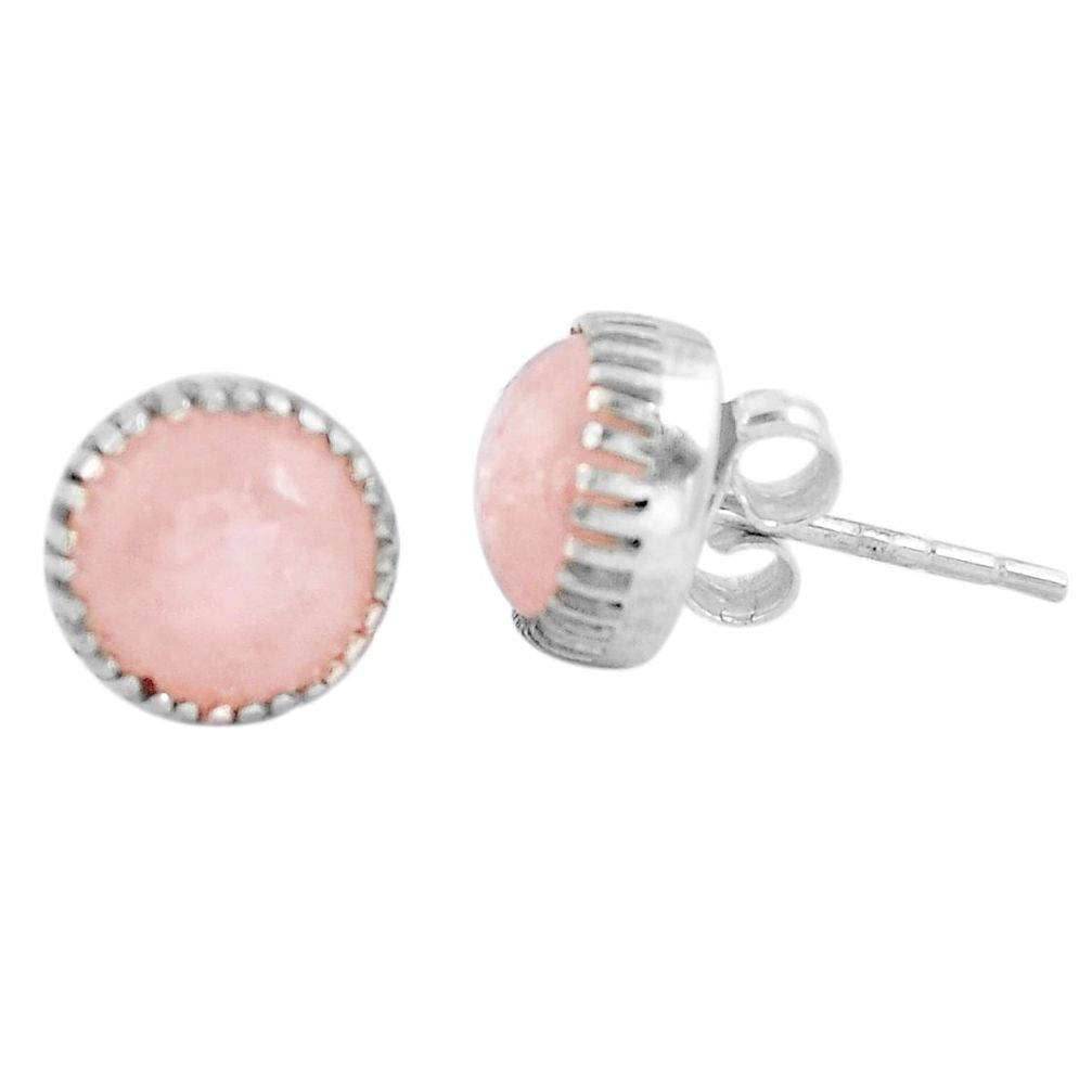 6.16cts natural pink morganite 925 sterling silver stud earrings jewelry m83838