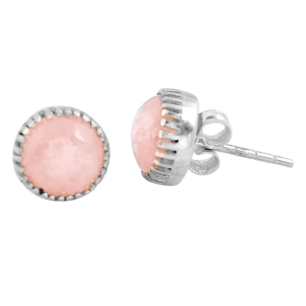 5.76cts natural pink morganite 925 sterling silver stud earrings jewelry m83839