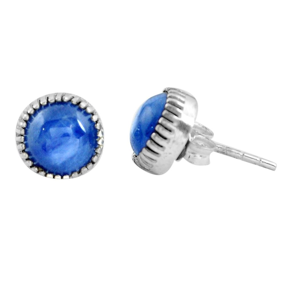 5.89cts natural blue kyanite 925 sterling silver stud earrings jewelry m83843