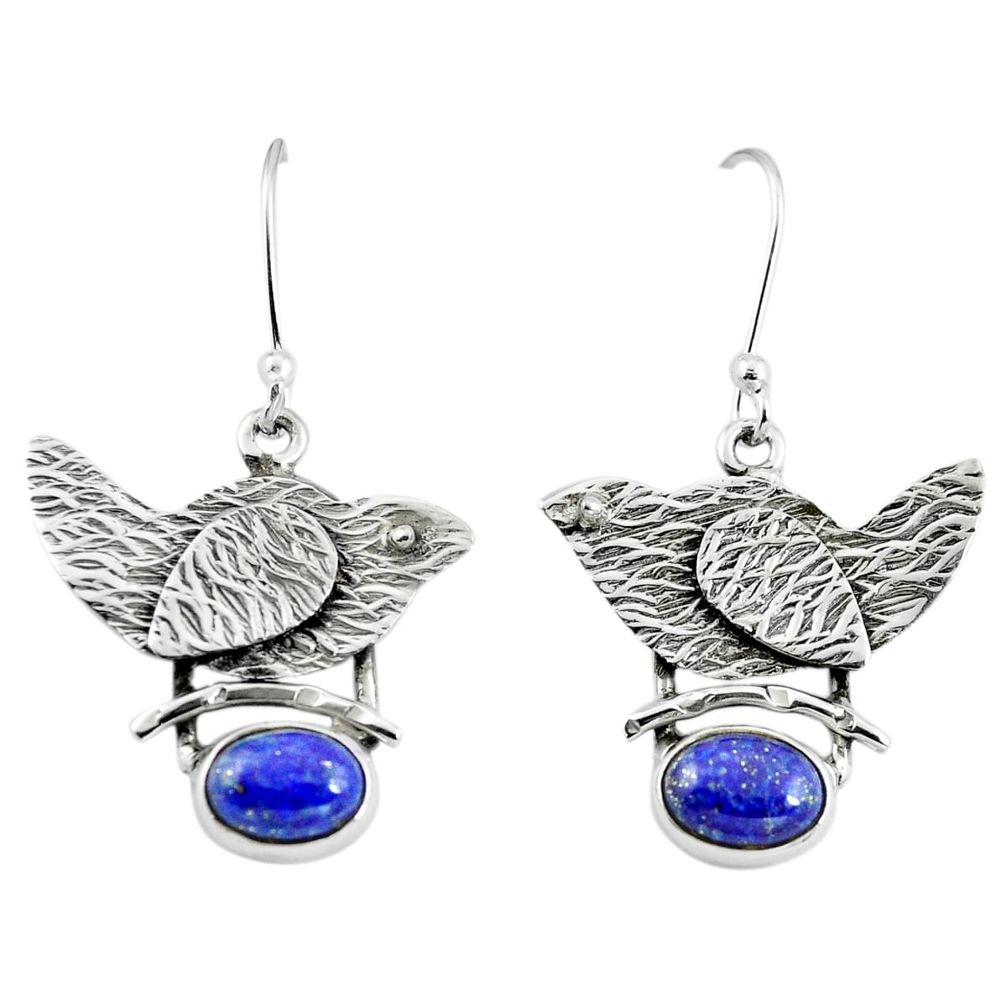 925 sterling silver natural blue lapis lazuli dangle earrings jewelry m84124