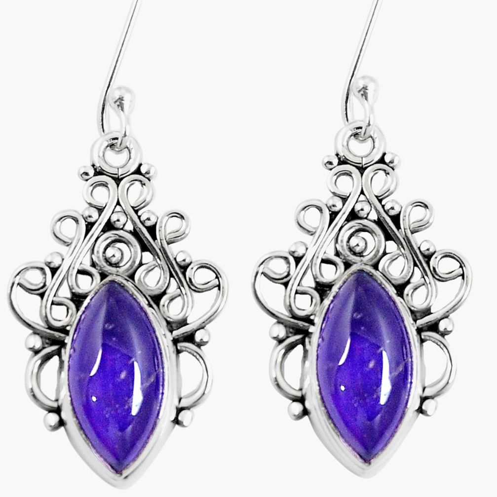 Natural purple amethyst 925 sterling silver earrings jewelry m86346