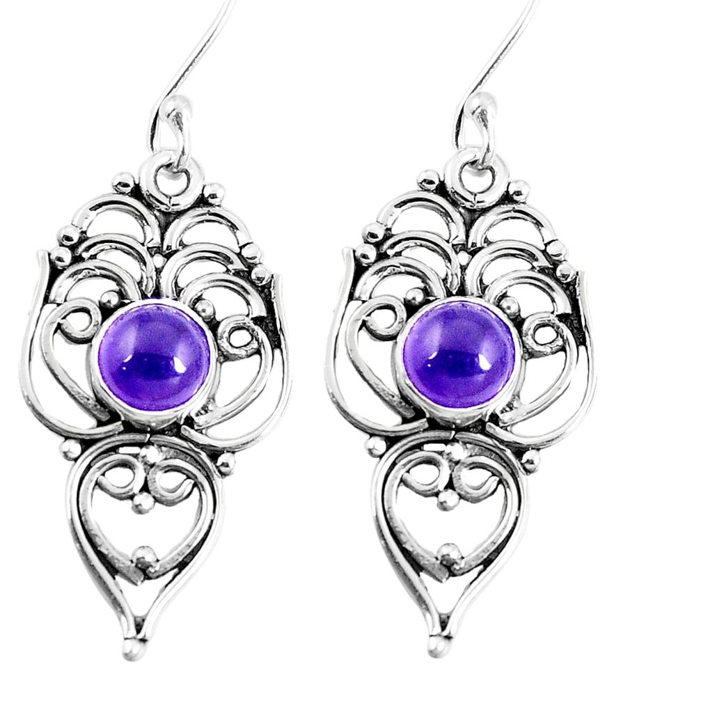 Natural purple amethyst 925 sterling silver earrings jewelry m86352