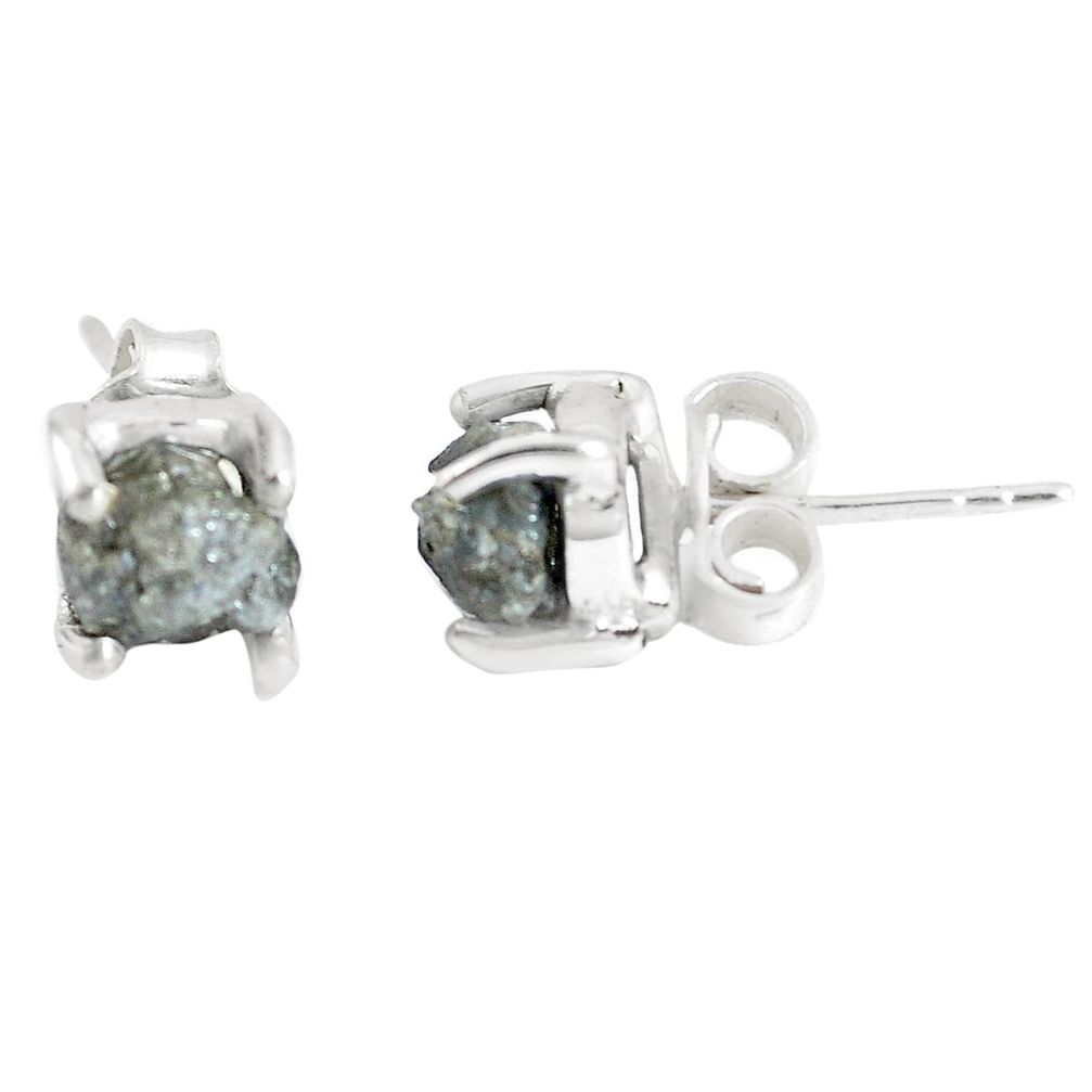 4.89cts natural white diamond 925 sterling silver stud earrings jewelry m86602