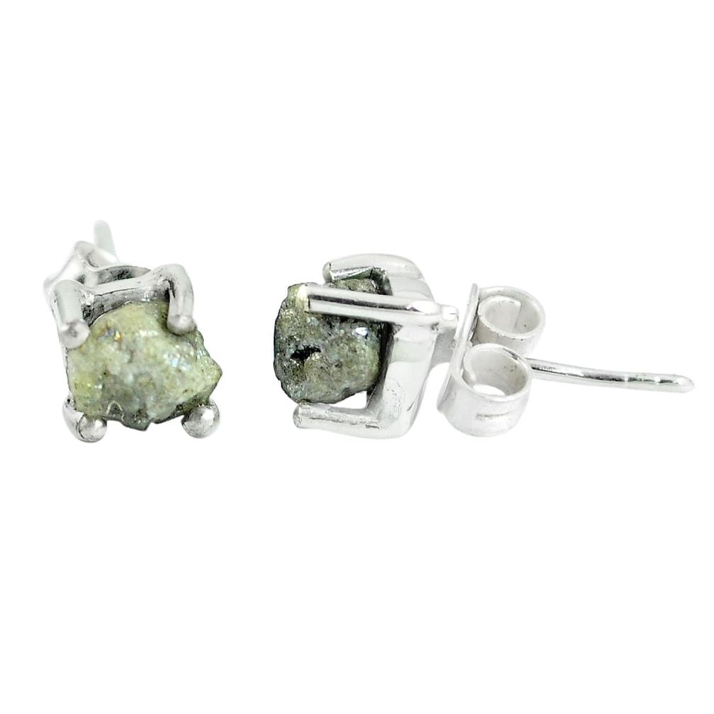 4.86cts natural white certified diamond rough 925 silver stud earrings m86616