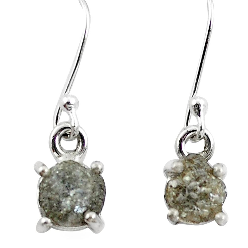 4.54cts natural white certified diamond rough 925 silver dangle earrings m86633