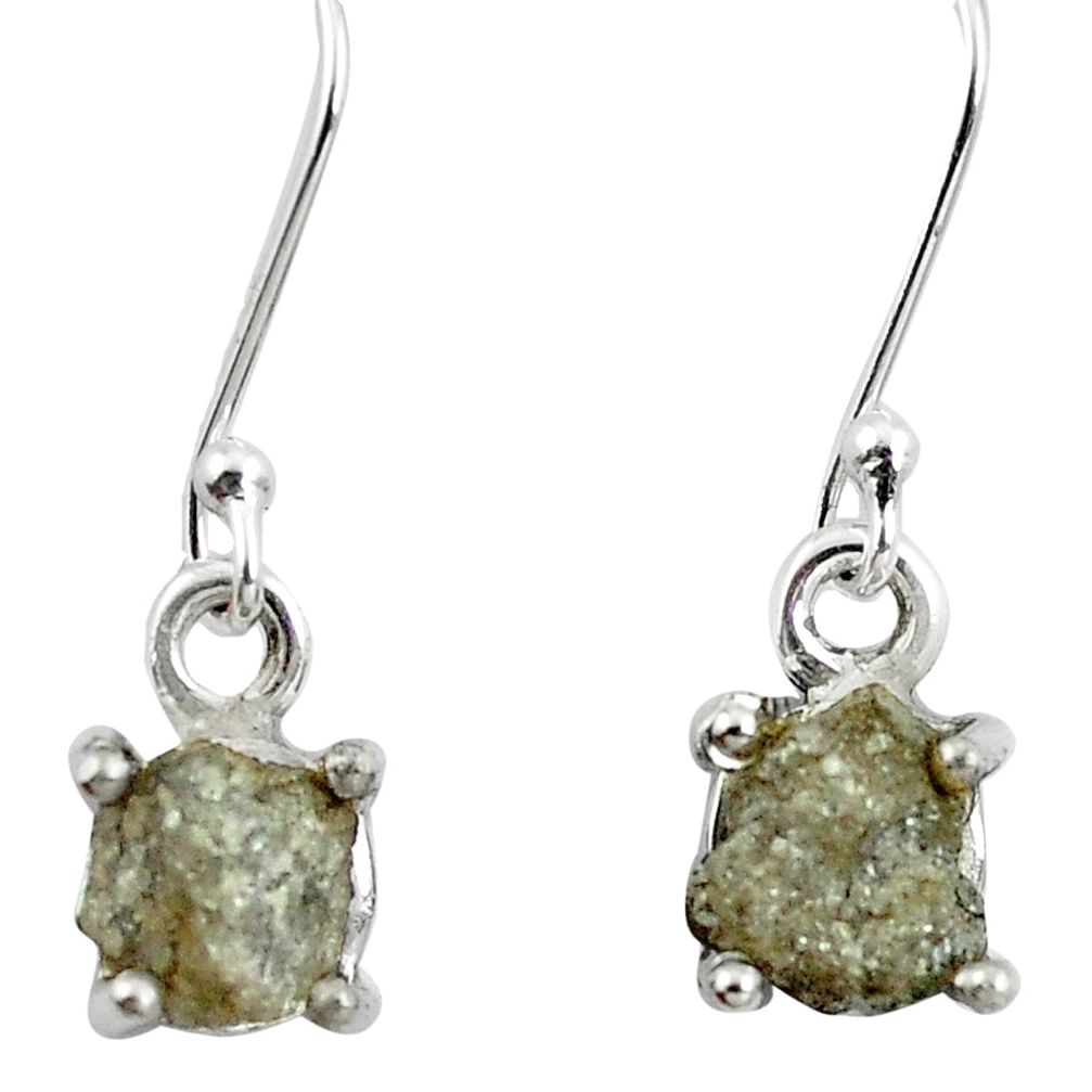4.91cts natural white certified diamond rough 925 silver dangle earrings m86669
