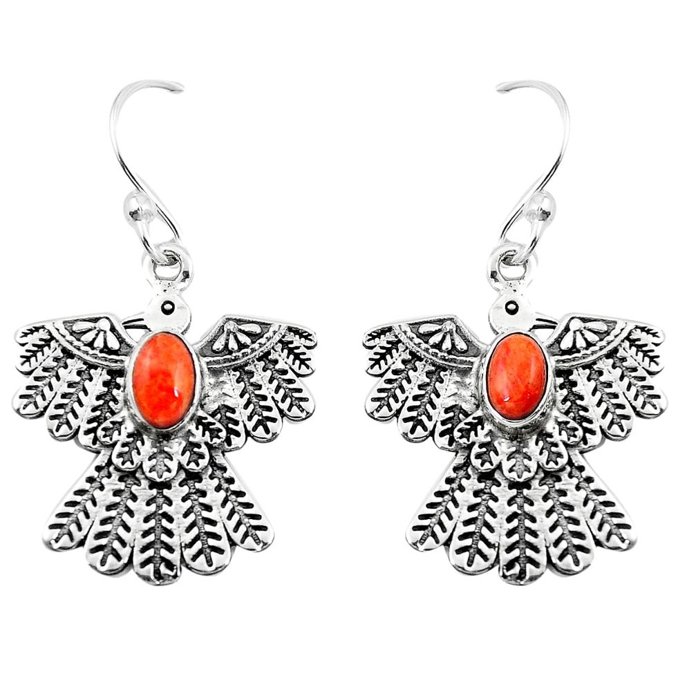 2.20cts red copper turquoise 925 sterling silver eagle charm earrings m88243