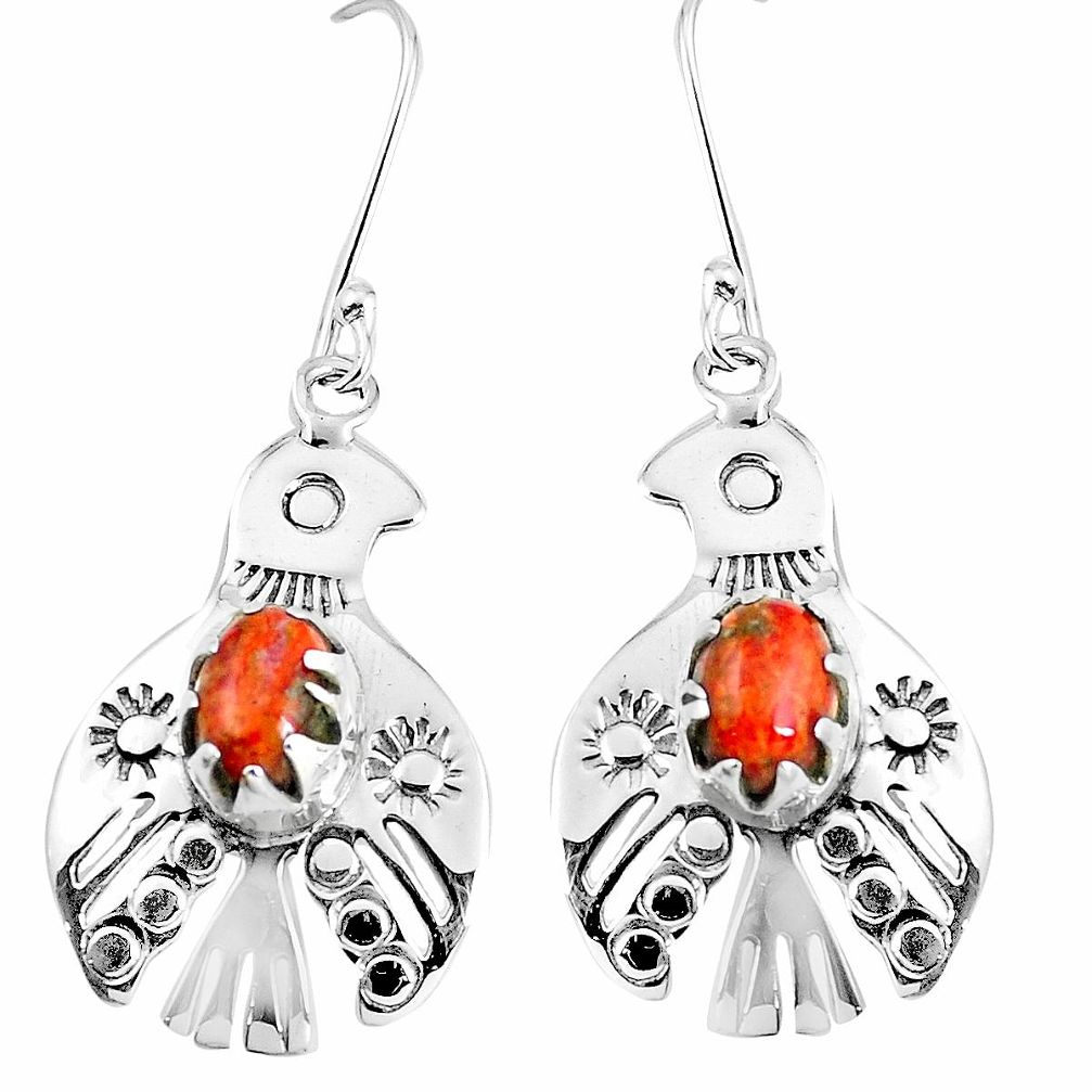 2.98cts red copper turquoise 925 sterling silver dangle earrings jewelry m88269