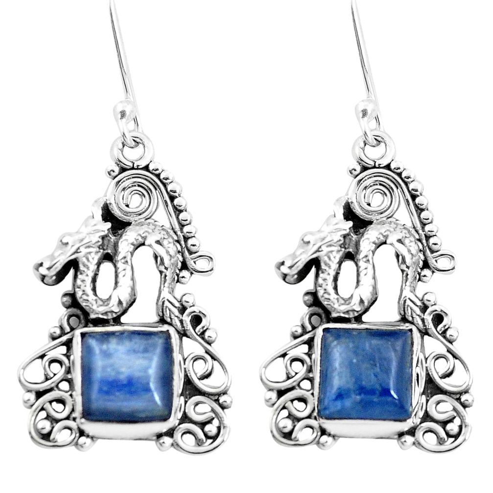 925 sterling silver 7.38cts natural blue kyanite dragan earrings jewelry m88286