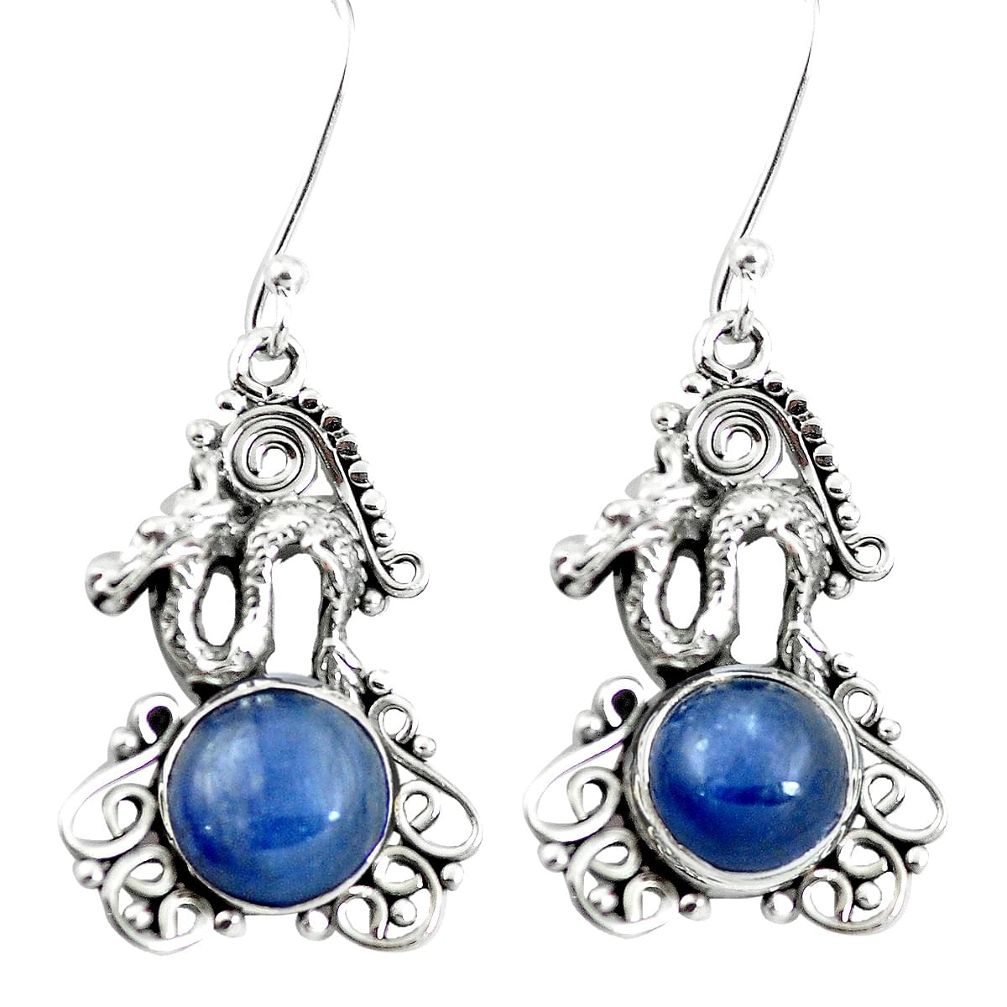 5.82cts natural blue kyanite 925 sterling silver dragan earrings jewelry m88287