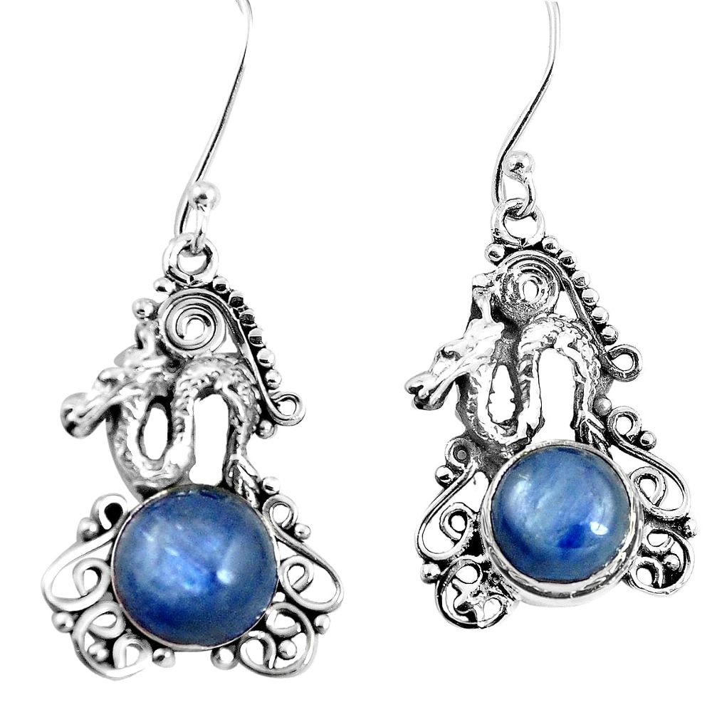 6.54cts natural blue kyanite 925 sterling silver dragan earrings jewelry m88290
