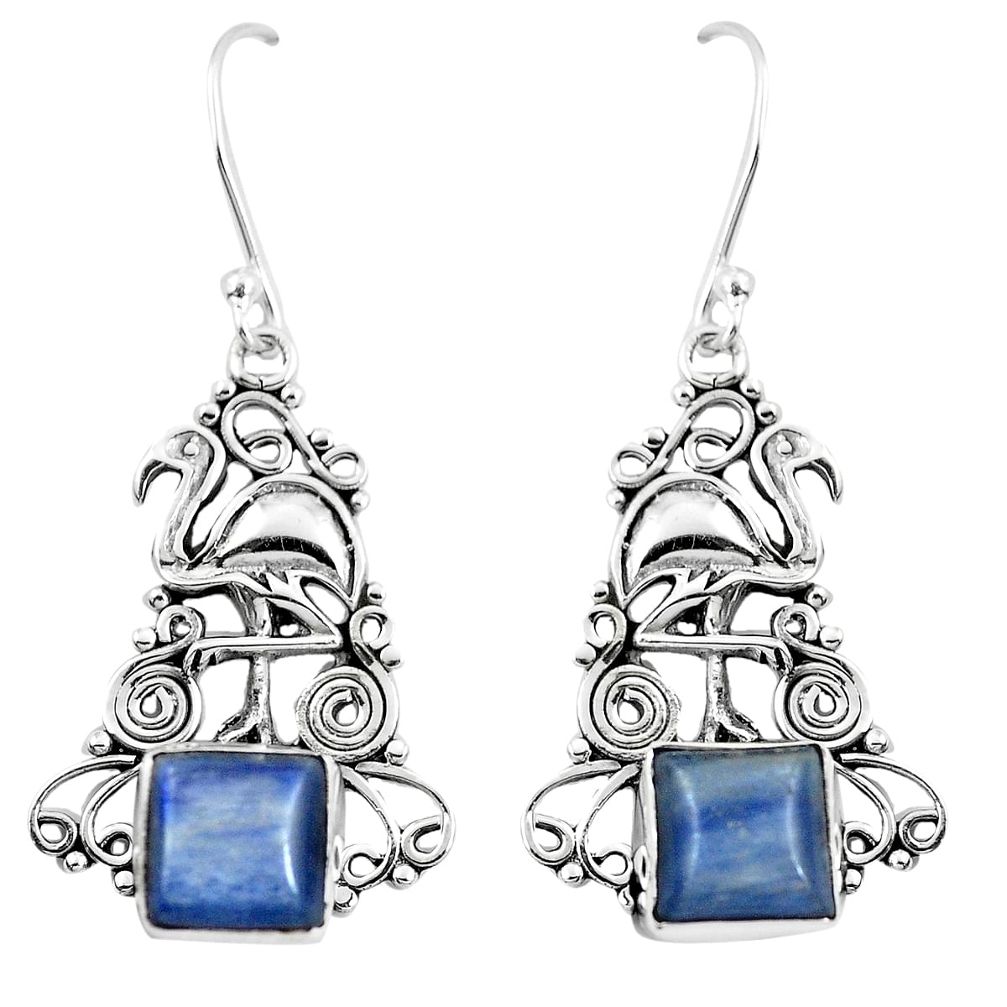 925 sterling silver 6.73cts natural blue kyanite flamingo earrings m88291