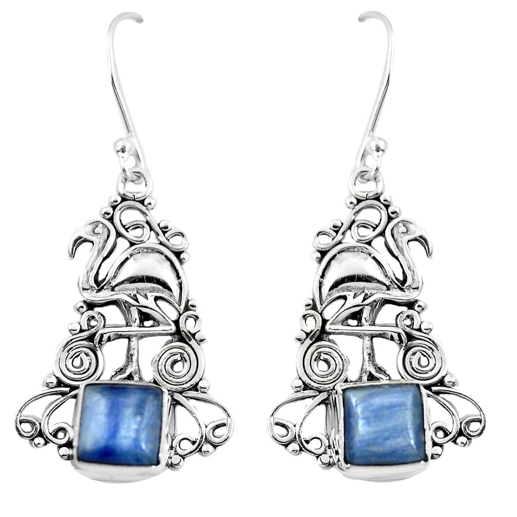 7.85cts natural blue kyanite 925 sterling silver flamingo earrings m88308