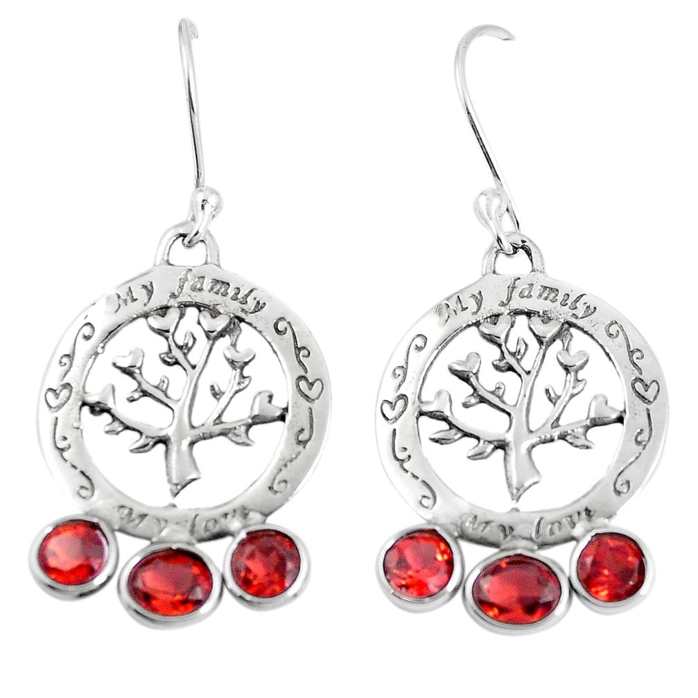 5.22cts natural red garnet 925 sterling silver dangle earrings jewelry m88977