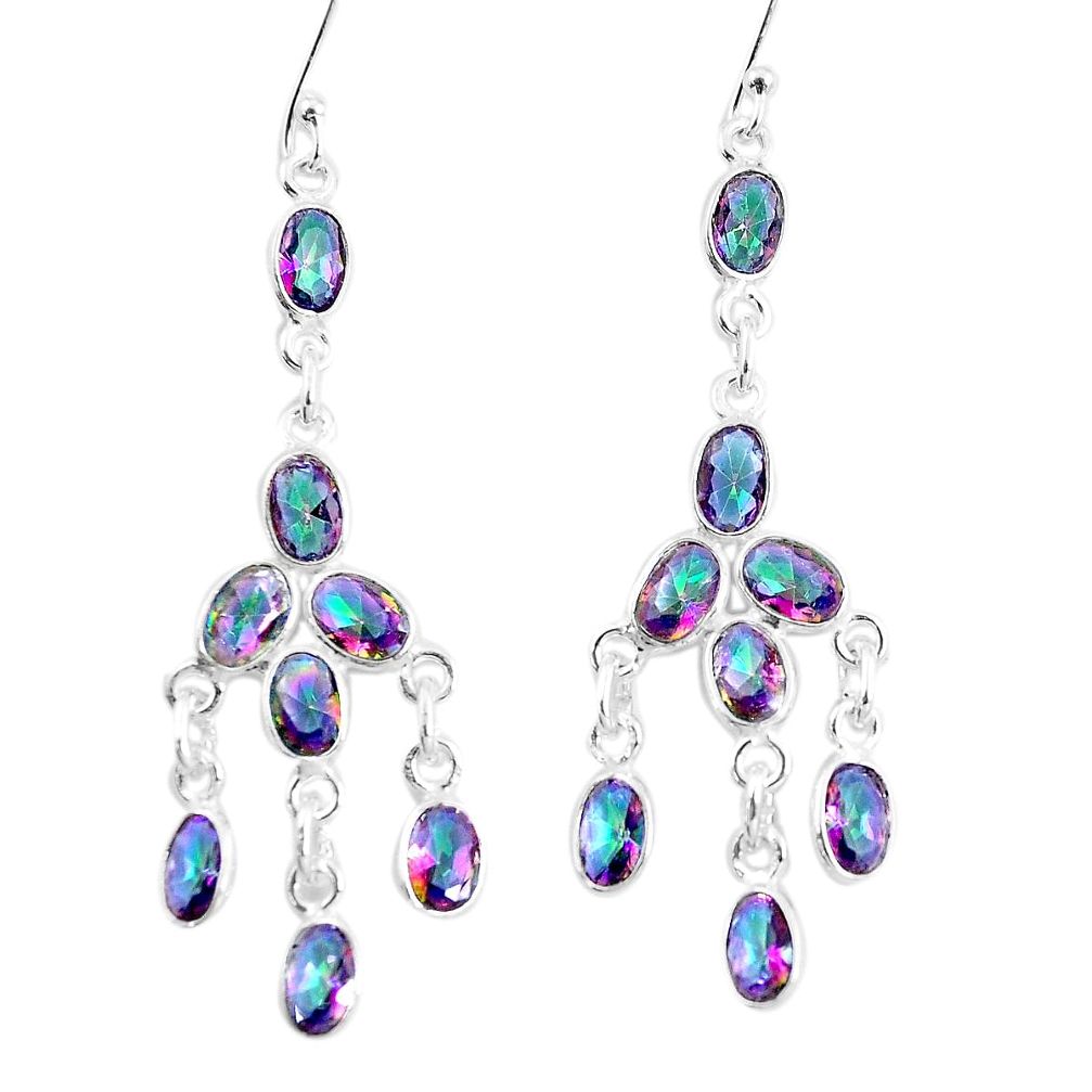 11.20cts multicolor rainbow topaz 925 sterling silver chandelier earrings m92206