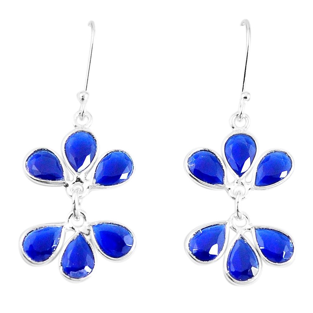 10.61cts blue sapphire quartz 925 sterling silver dangle earrings jewelry m92242