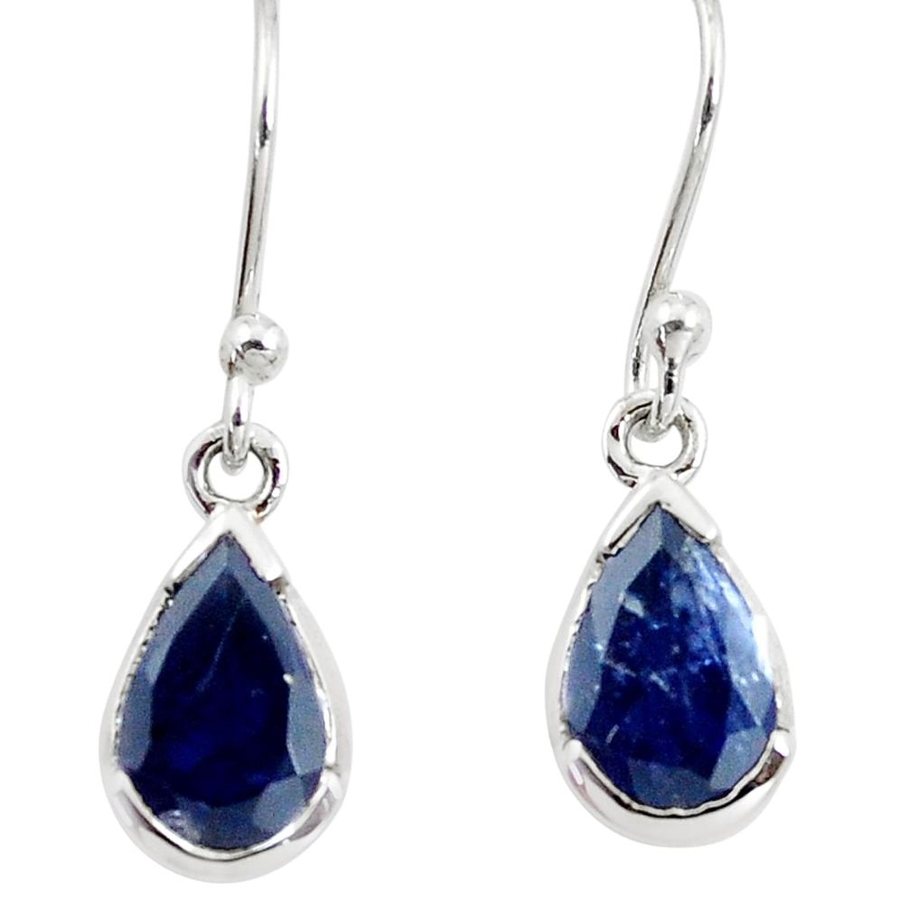 4.71cts natural blue iolite 925 sterling silver dangle earrings jewelry m93879
