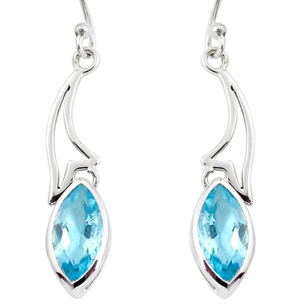 10.61cts natural blue topaz 925 sterling silver dangle earrings jewelry m93952