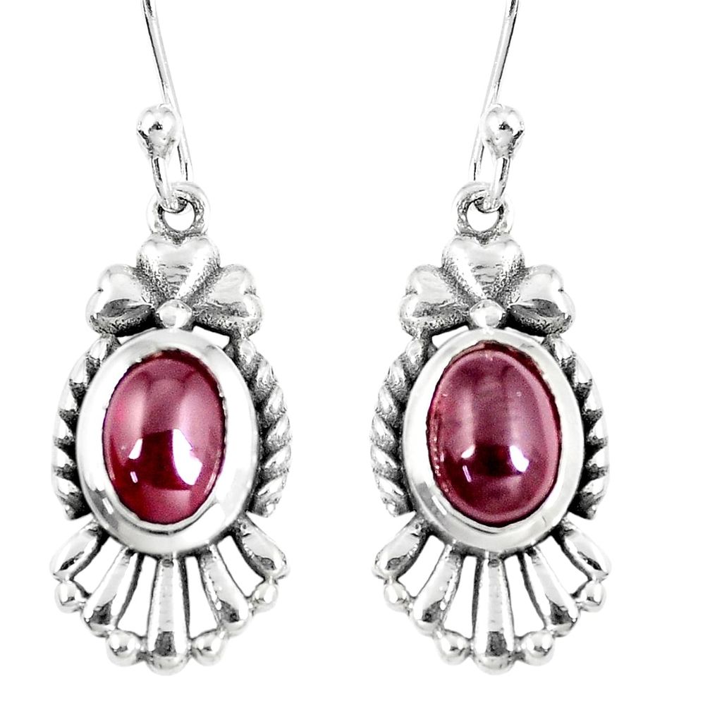 4.53cts natural red garnet 925 sterling silver dangle earrings jewelry m94602