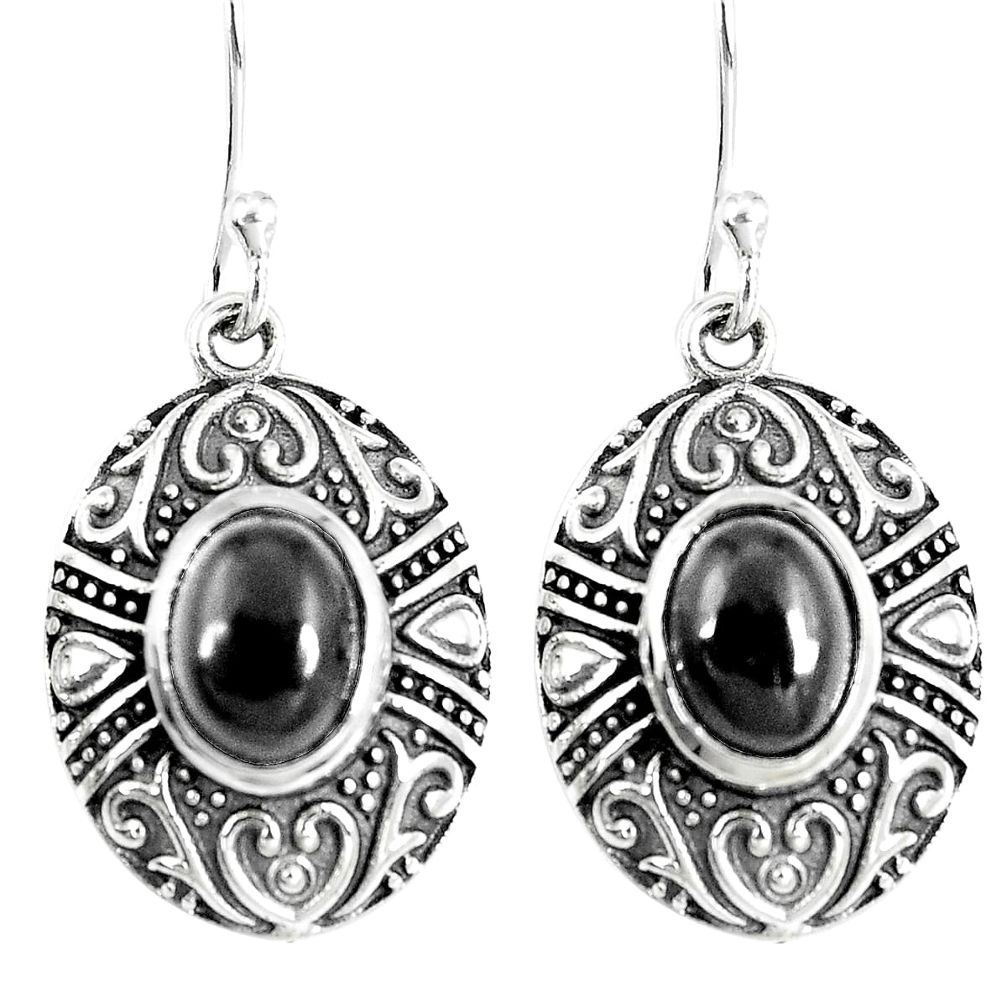 4.21cts natural black onyx 925 sterling silver dangle earrings jewelry m94611