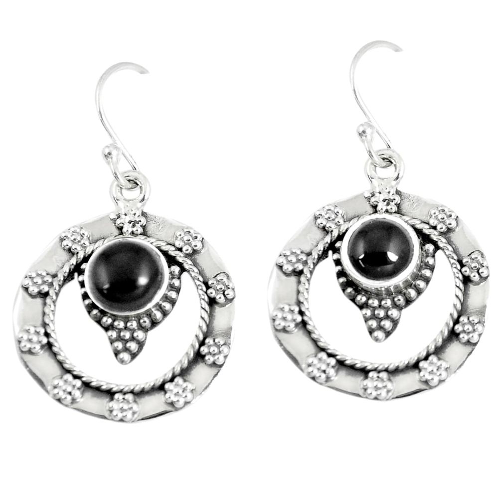 2.24cts natural black onyx 925 sterling silver dangle earrings jewelry m94641