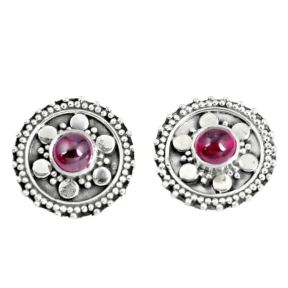 22.35cts natural red garnet 925 sterling silver stud earrings jewelry m94700