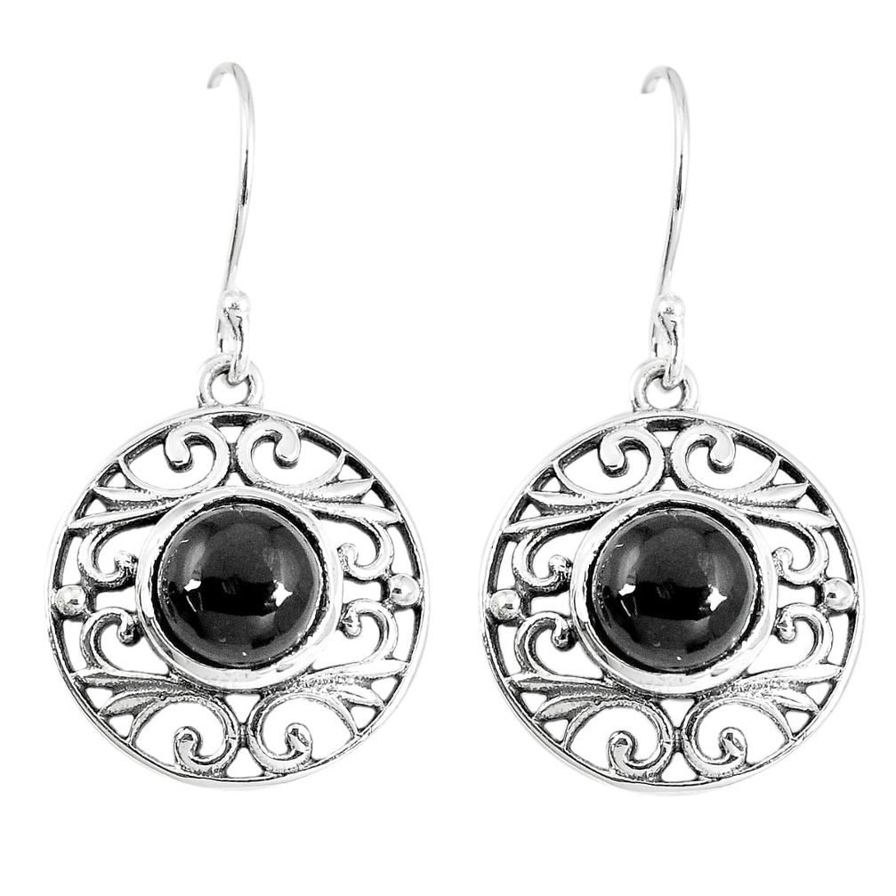 5.78cts natural black onyx 925 sterling silver dangle earrings jewelry m94750